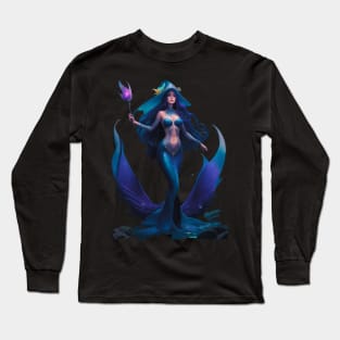 Powerful Sea Wizard Mermaid Long Sleeve T-Shirt